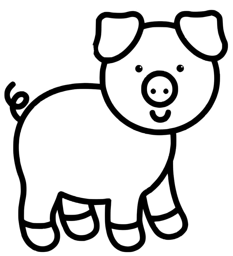 Cochon très Facile coloring page