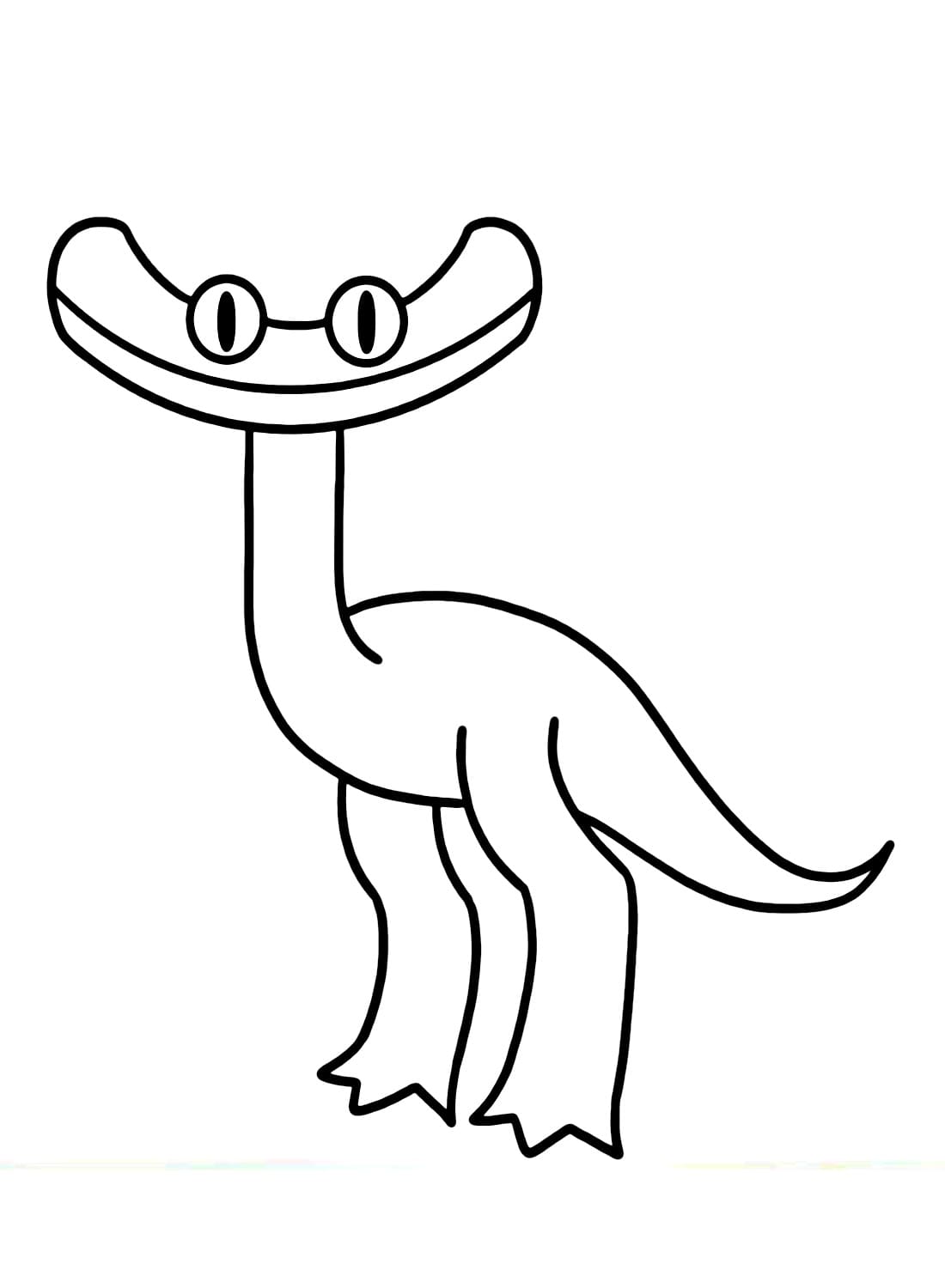 Cyan Rainbow Friends coloring page