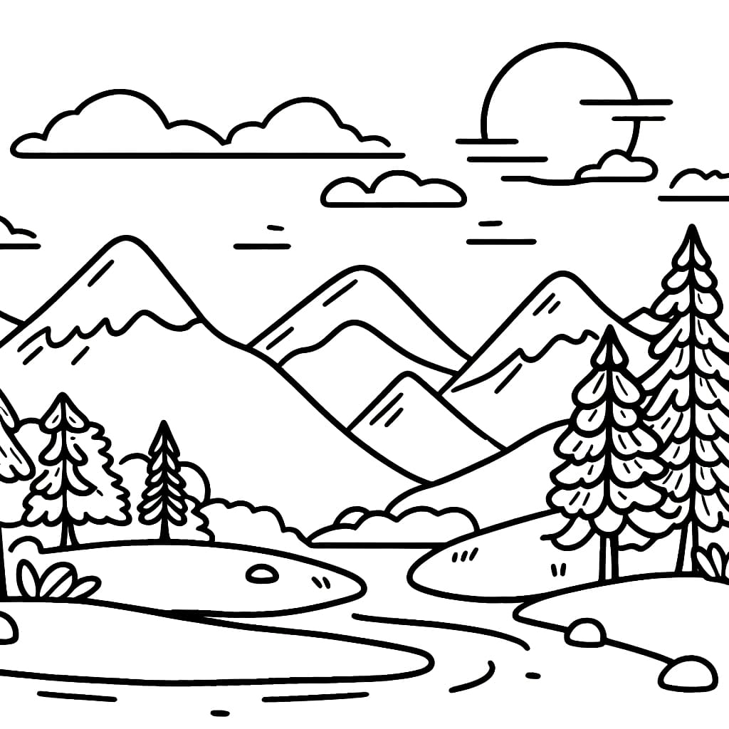 De Très Belles Montagnes coloring page