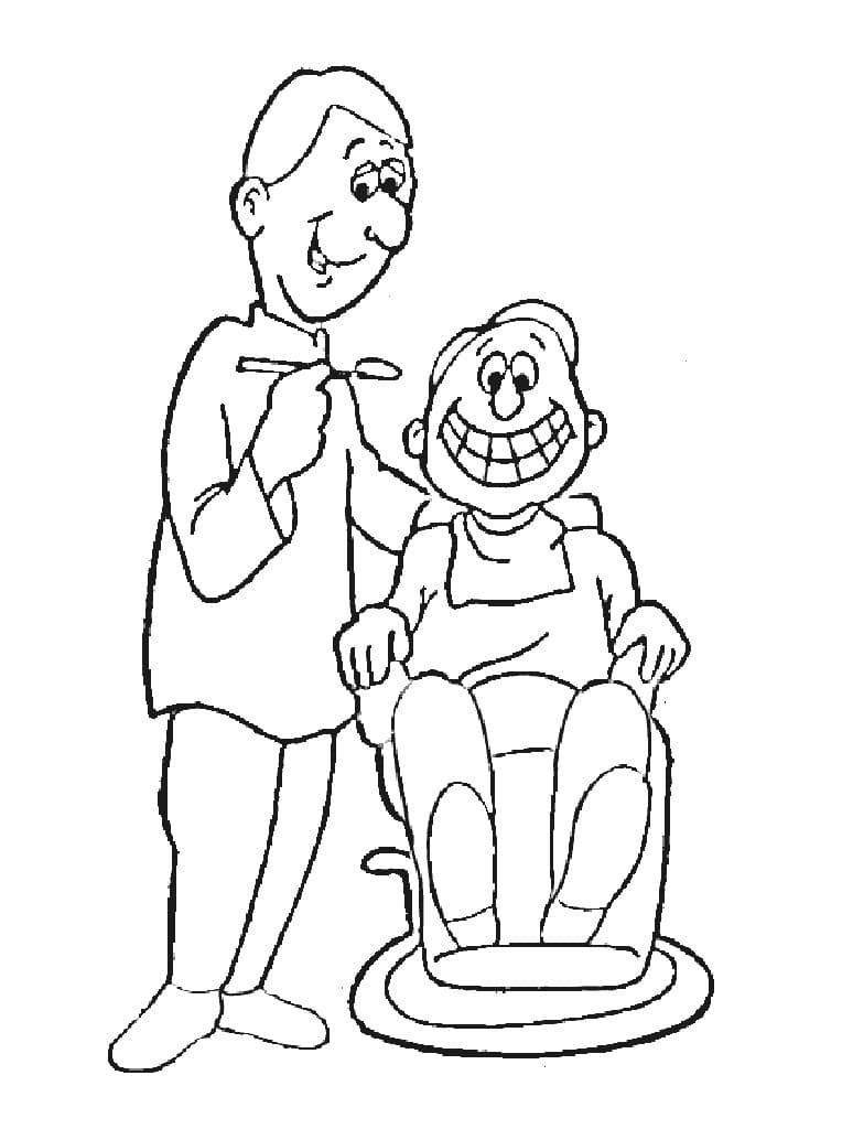 Dentiste et Garçon coloring page