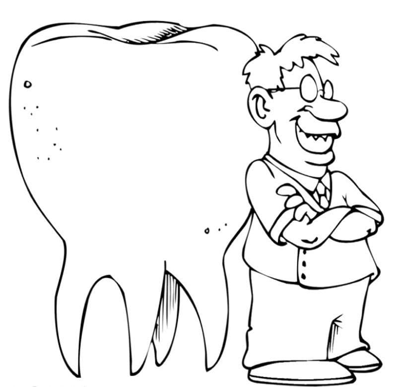 Dentiste et Grosse Dent coloring page