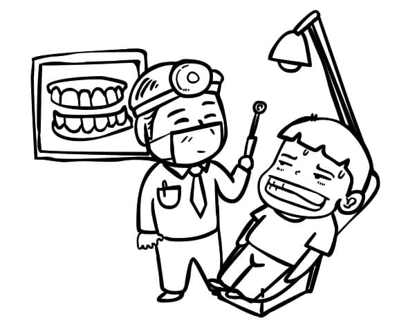 Dentiste et Patient coloring page