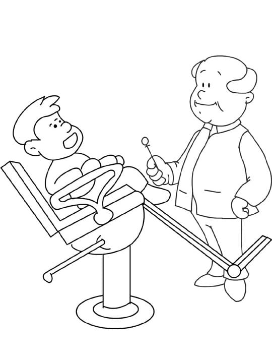 Dentiste et Petit Garçon coloring page