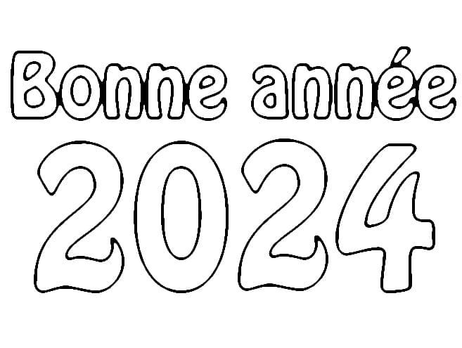 Dessin de Bonne Année 2024 Gratuit coloring page