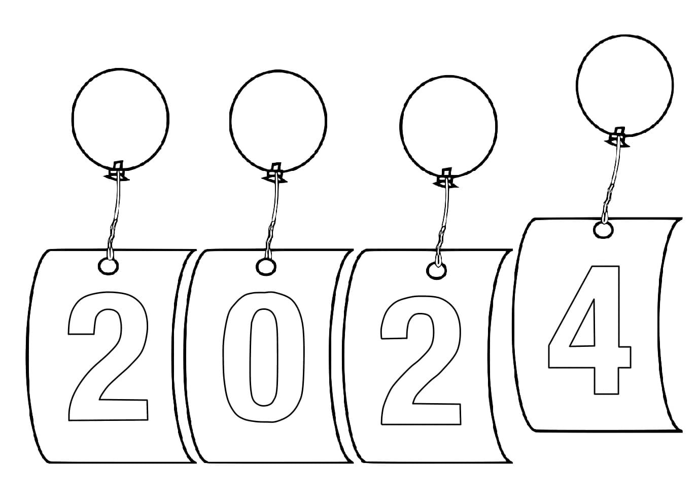 Dessin de Bonne Année 2024 coloring page