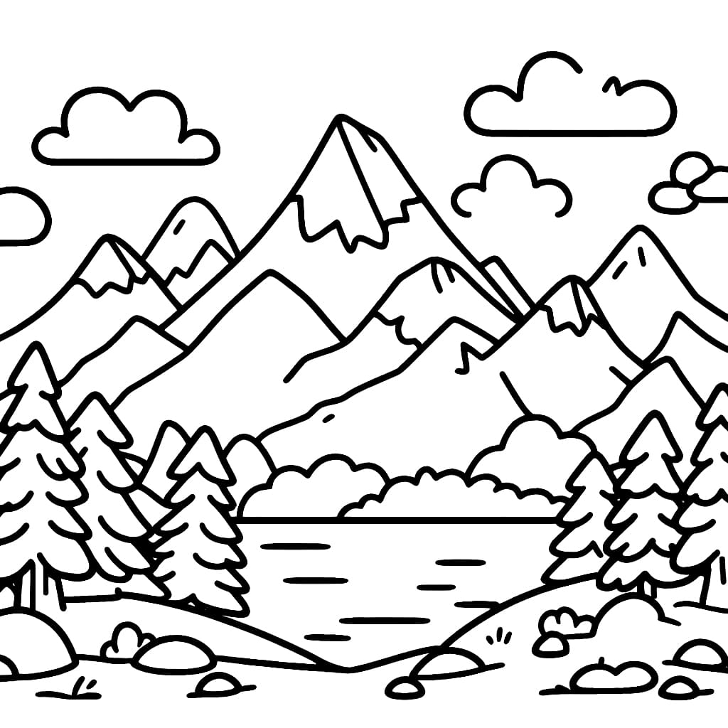 Dessin de Montagnes Gratuit coloring page