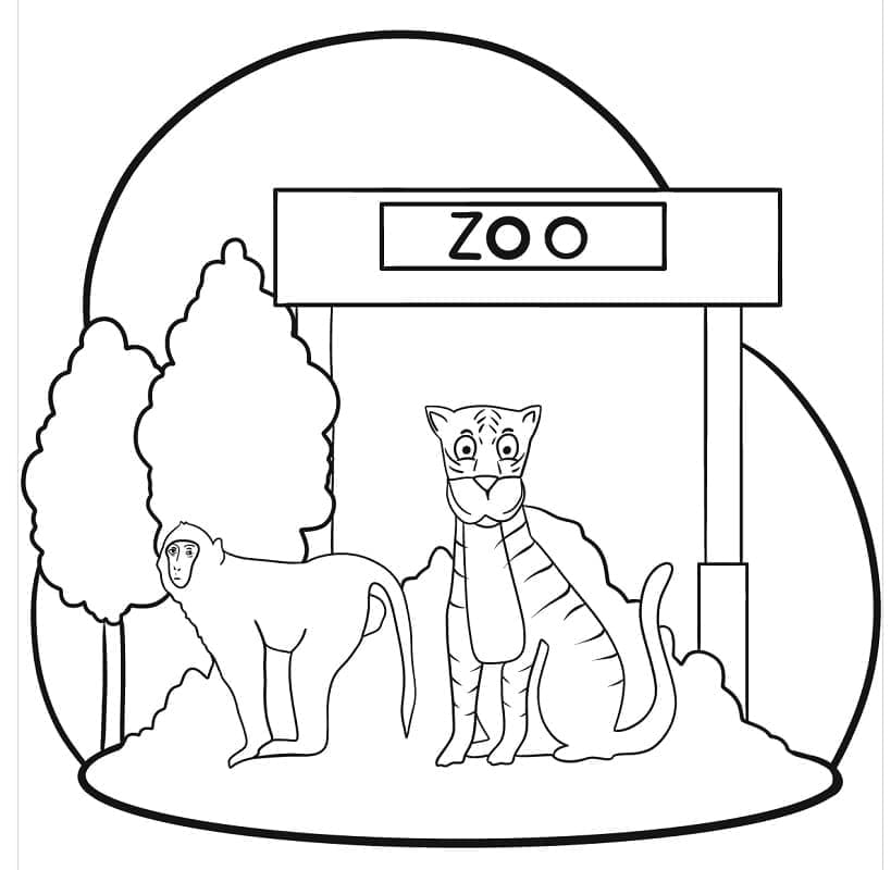 Coloriage Dessin du Zoo Gratuit