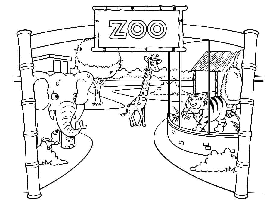 Coloriage Dessin du Zoo