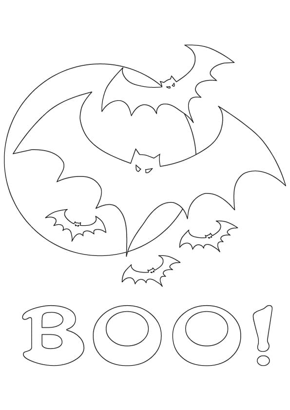 Dessin Gratuit de Chauve-souris d’Halloween coloring page