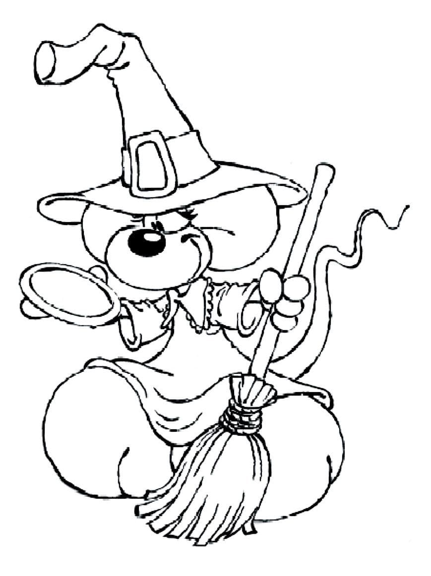 Diddl Halloween coloring page