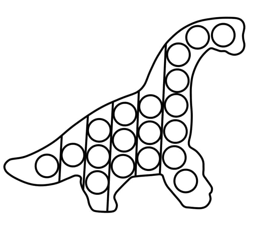 Dinosaure Pop It coloring page