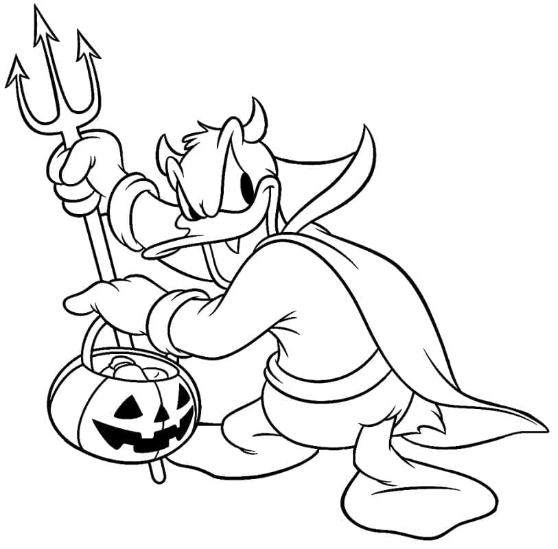 Donald Duck Halloween Disney coloring page