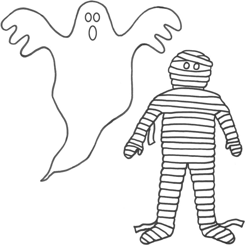 Fantôme et Momie coloring page