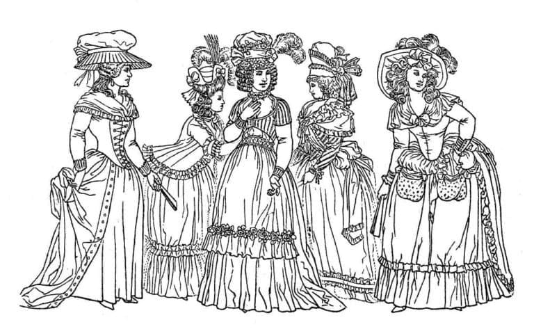 Coloriage Femmes du Moyen Âge