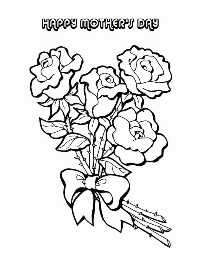 Fleurs Pour Fête des Mères coloring page