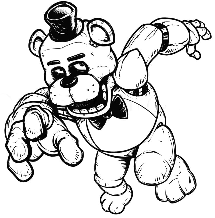 Coloriage FNAF Withered Freddy
