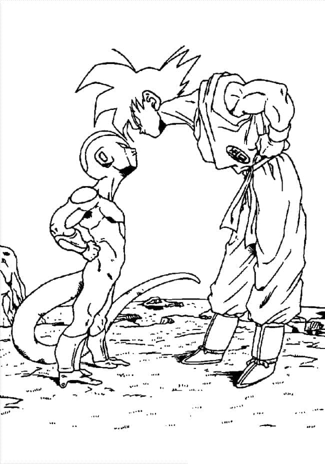 Freezer et Son Goku coloring page