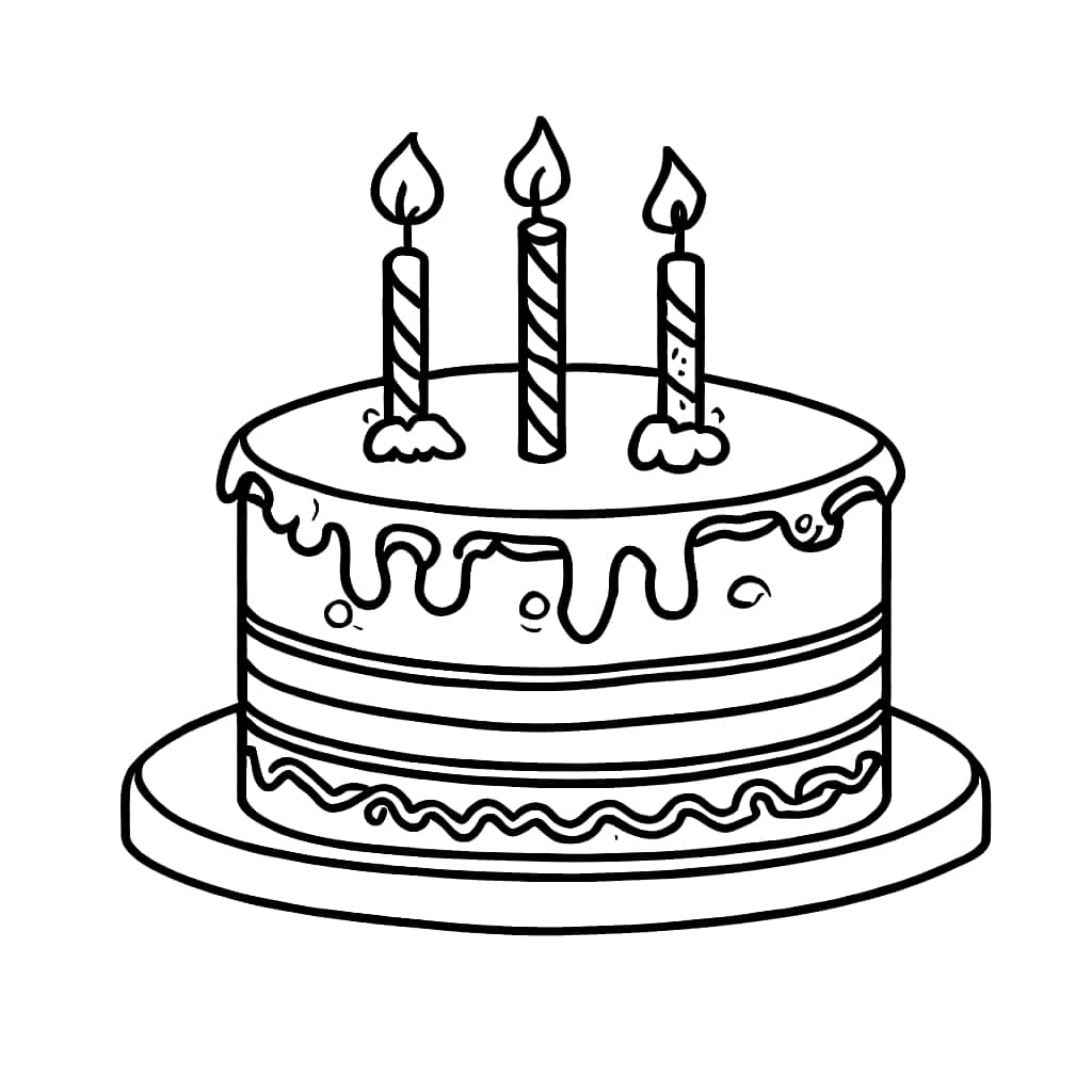 Gâteau d’Anniversaire Gratuit coloring page