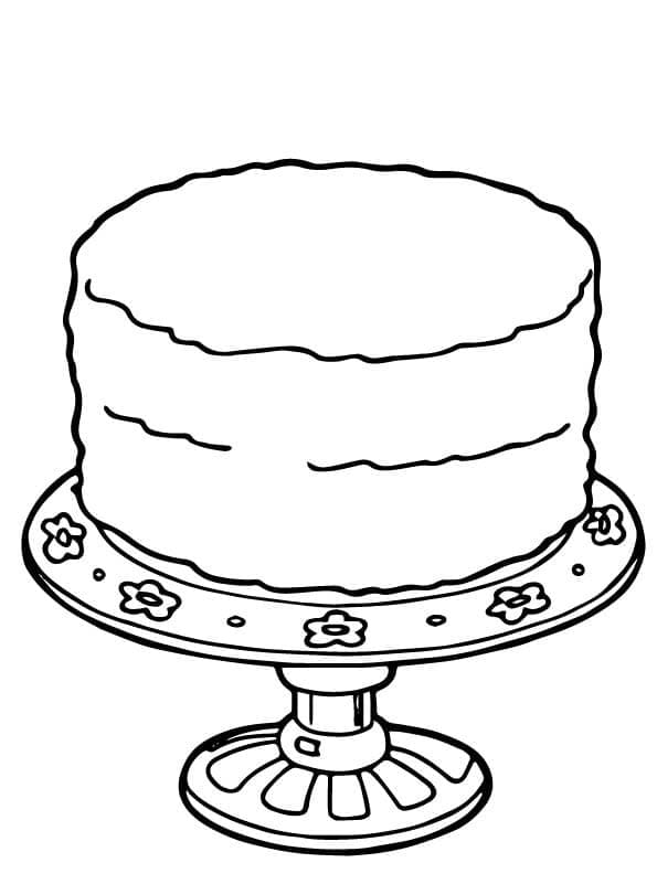 Coloriage Gâteau d'Anniversaire Simple