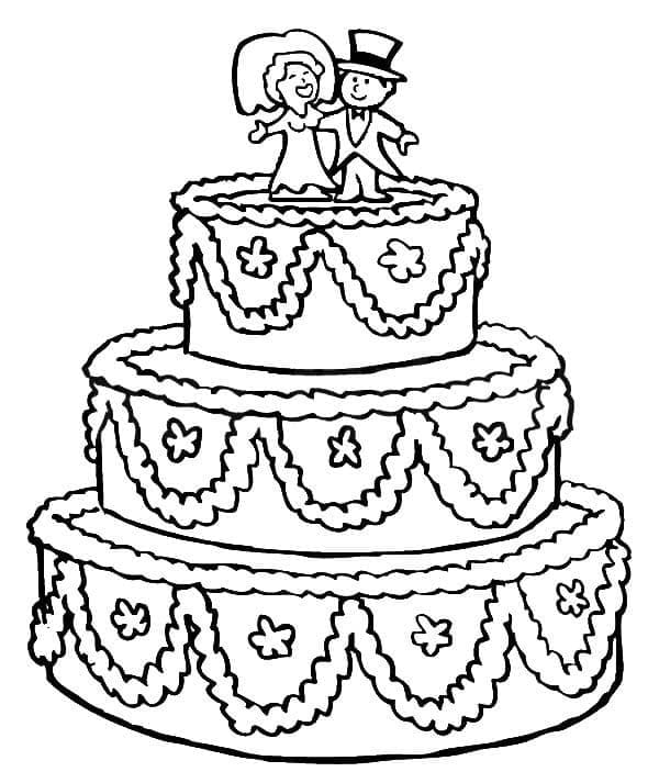 Gâteau de Mariage Parfait coloring page