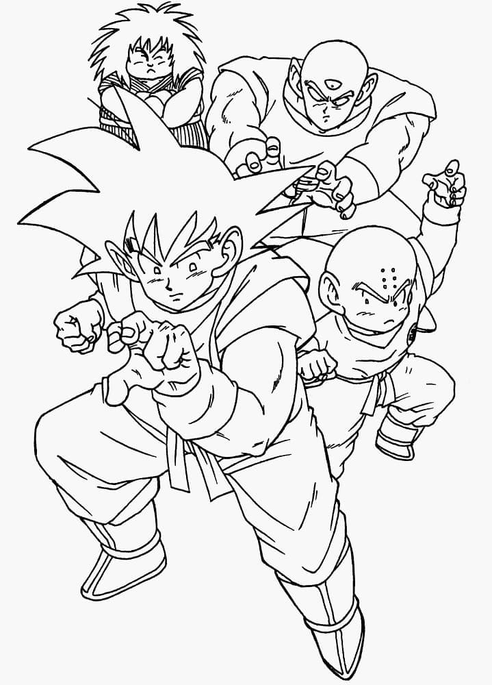 Goku et Ses Amis coloring page