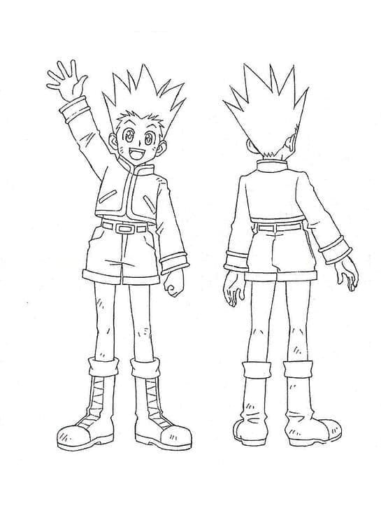 Gon Freecss dans Hunter x Hunter coloring page