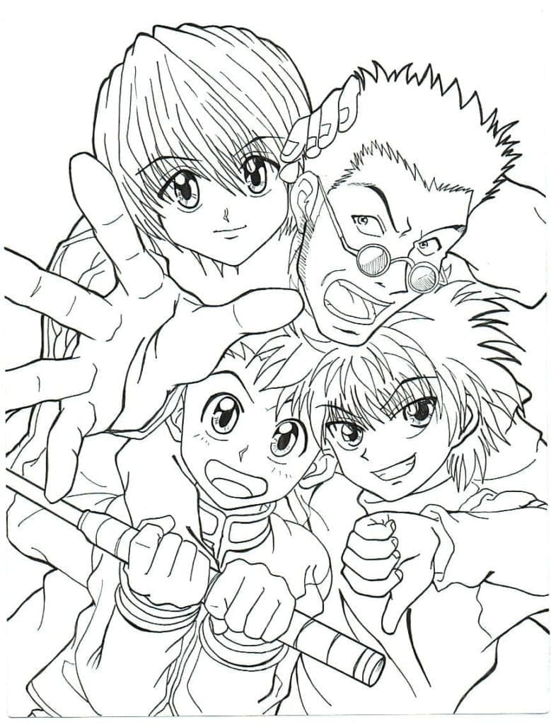 Gon Freecss et Ses Amis coloring page