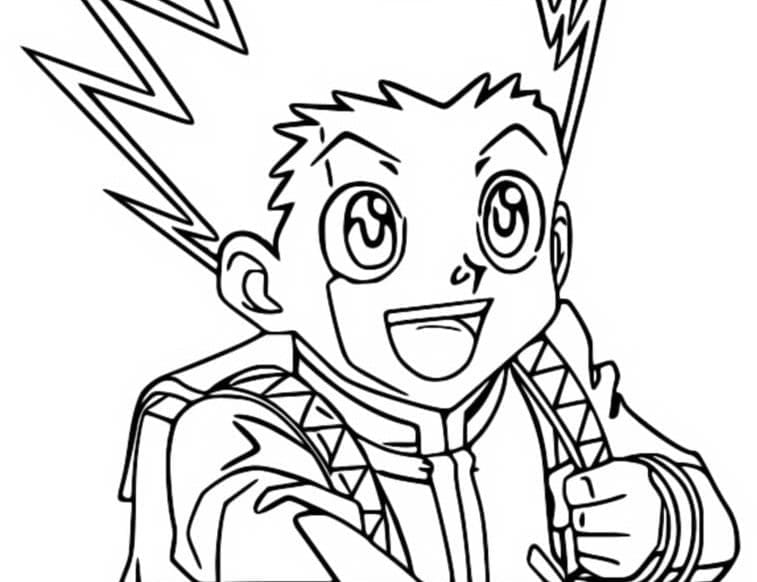 Gon Freecss Heureux coloring page