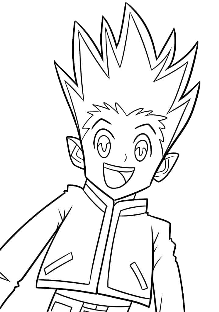 Gon Freecss Souriant coloring page