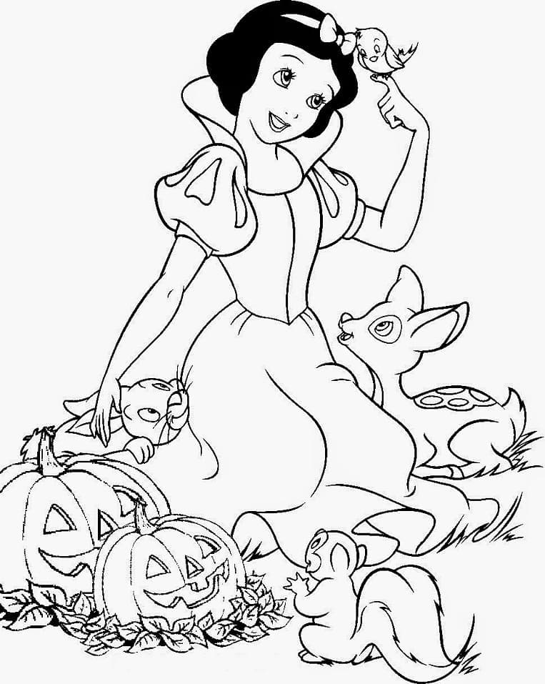 Halloween Disney Blanche-Neige coloring page