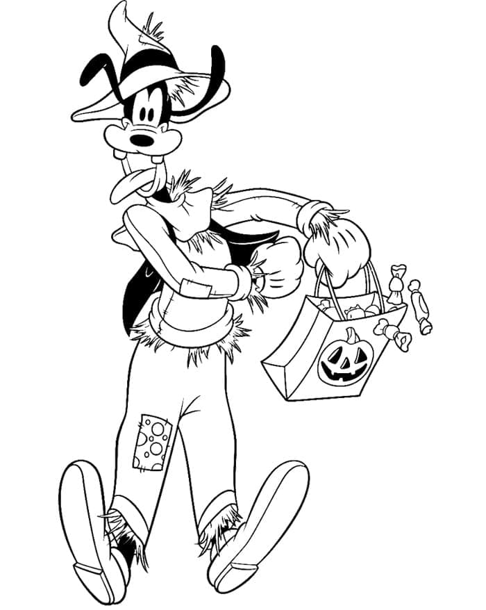 Halloween Disney Dingo coloring page