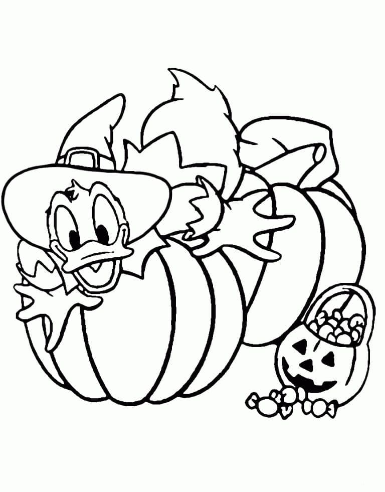 Halloween Disney Donald Duck coloring page