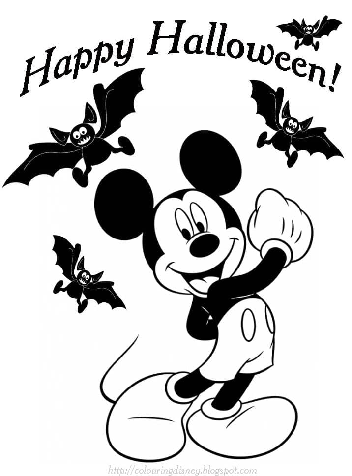 Halloween Disney Mickey Mouse coloring page