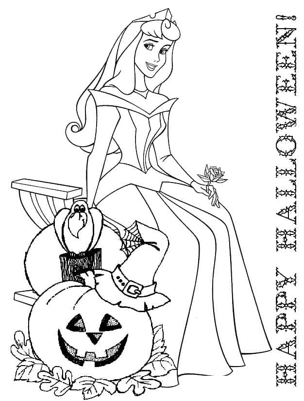 Coloriage Halloween Disney Princesse Aurore