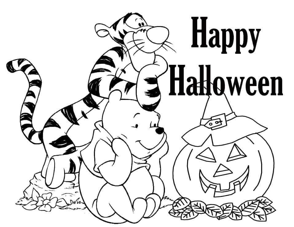 Halloween Disney Winnie l’ourson et Tigrou coloring page