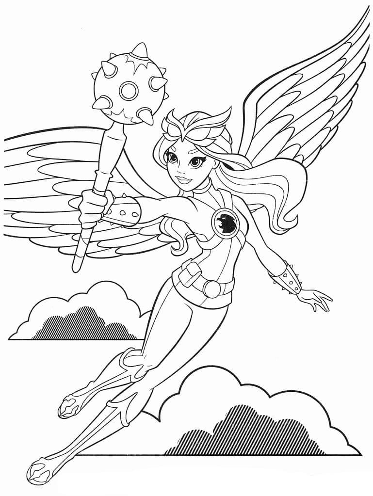 Coloriage Hawkgirl de DC Super Hero Girls