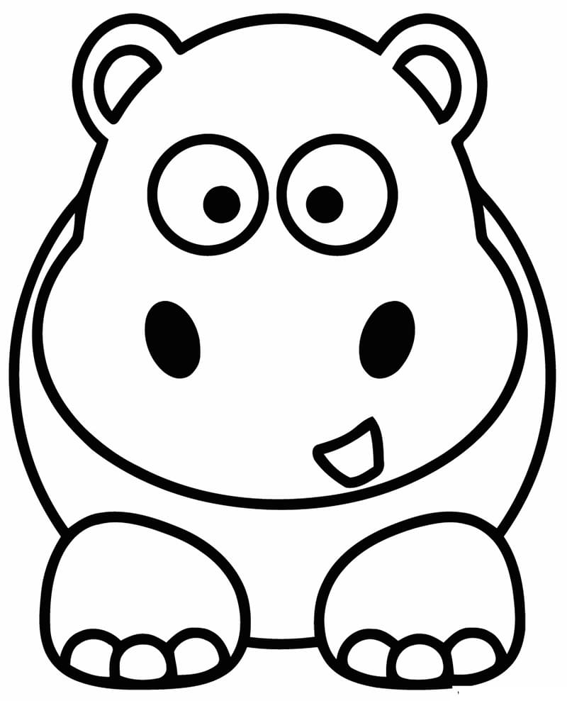 Hippopotame très Facile coloring page