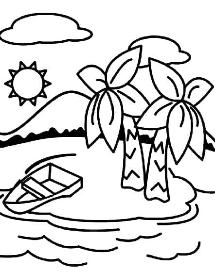 Île Gratuite Pour les Enfants coloring page