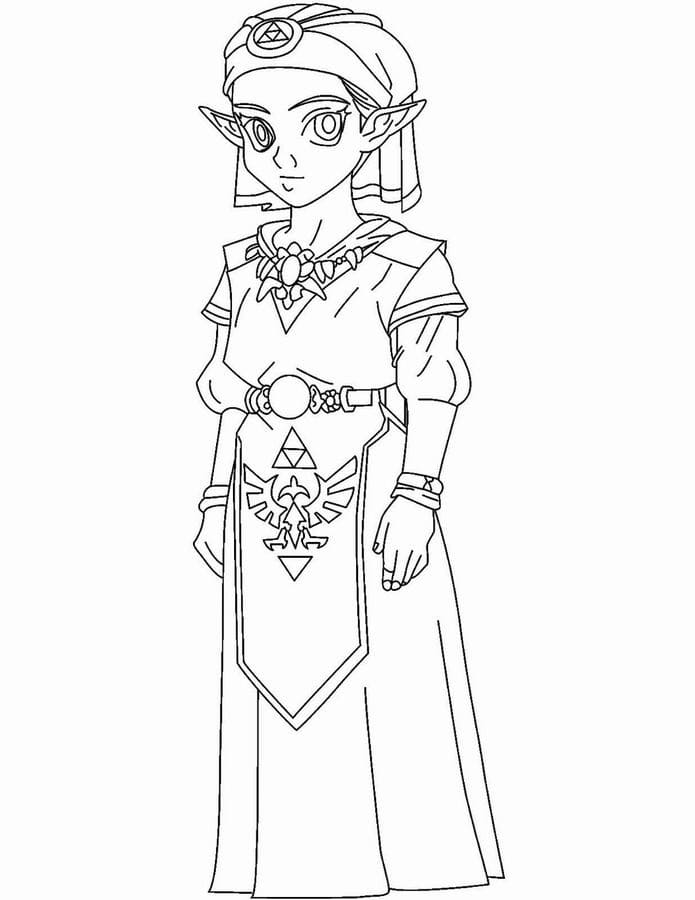 Coloriage Jeune Princesse Zelda