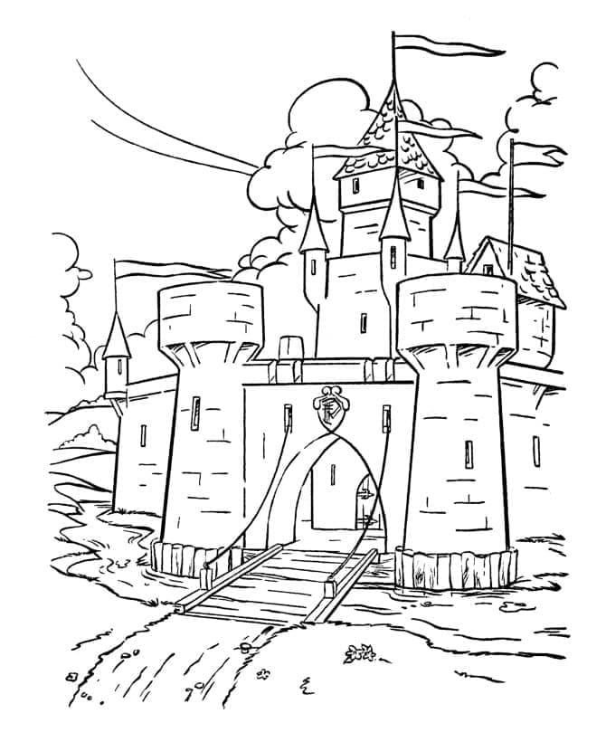 Joli Château du Moyen Âge coloring page