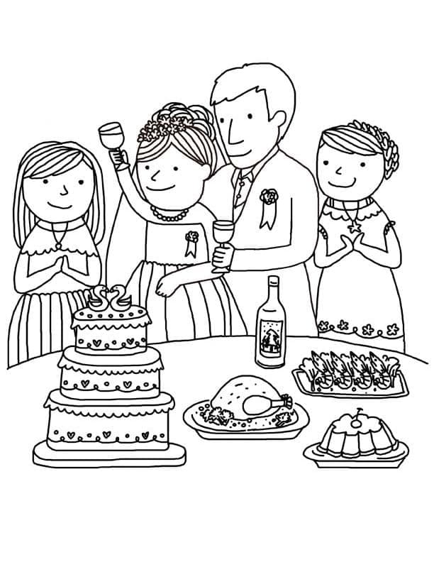 La Fête de Mariage coloring page