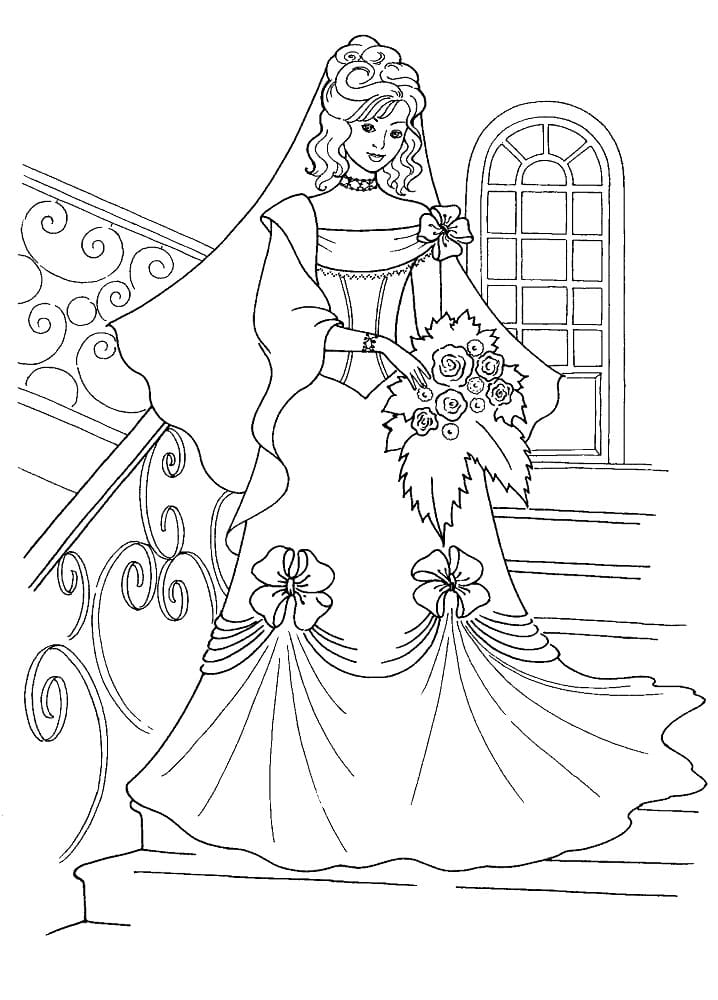 La Mariée coloring page
