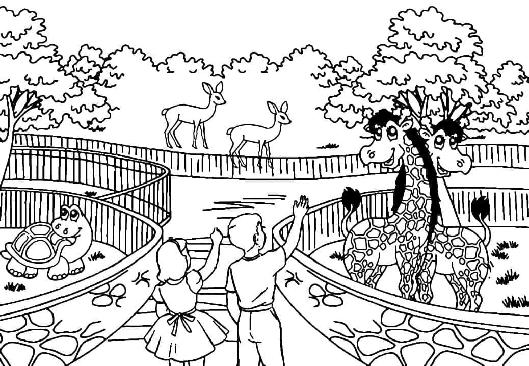 Le Voyage au Zoo coloring page
