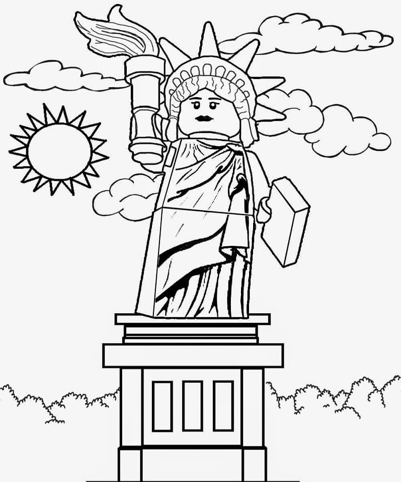 Coloriage Lego City Statue de la Liberté