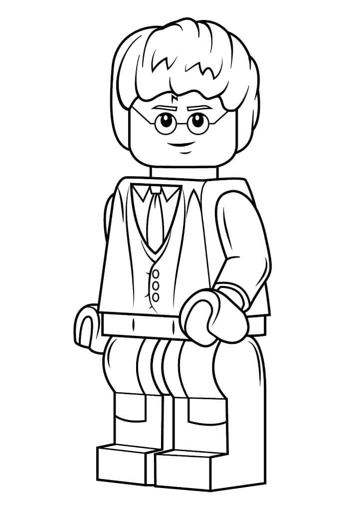 Coloriage Lego Harry Potter Souriant
