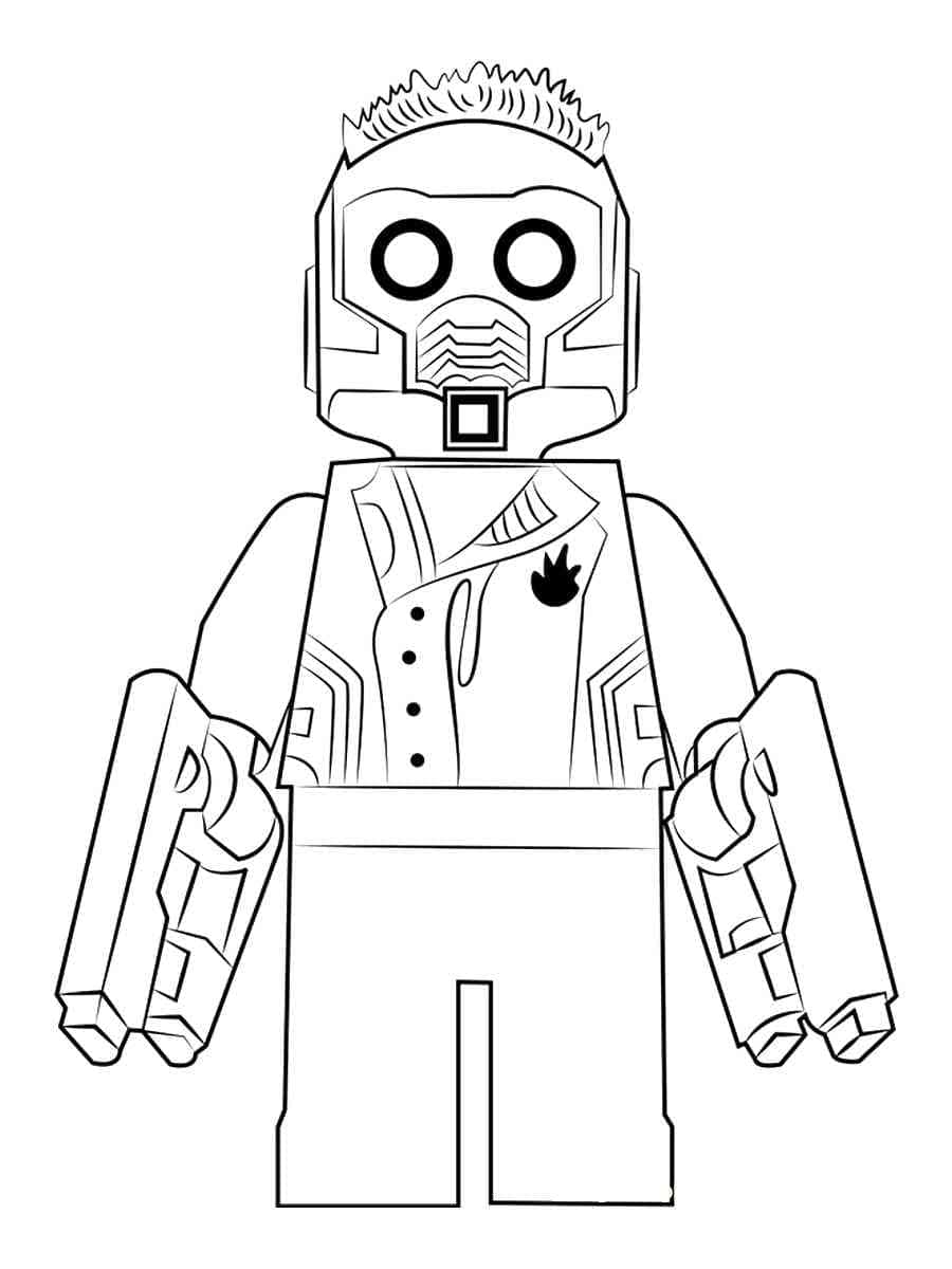 Lego Marvel Star Lord coloring page