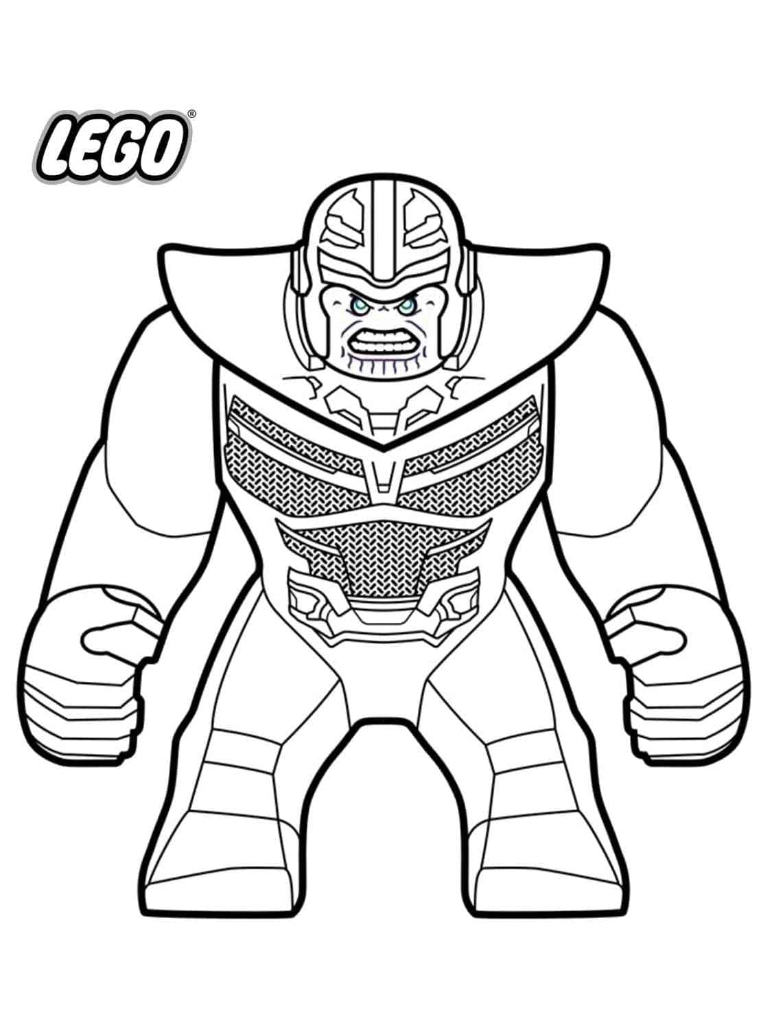 Coloriage Lego Marvel Thanos