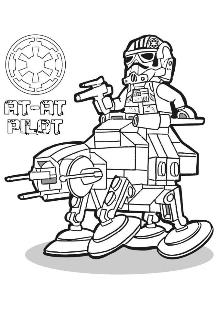 Coloriage Lego Star Wars AT-AT Pilot