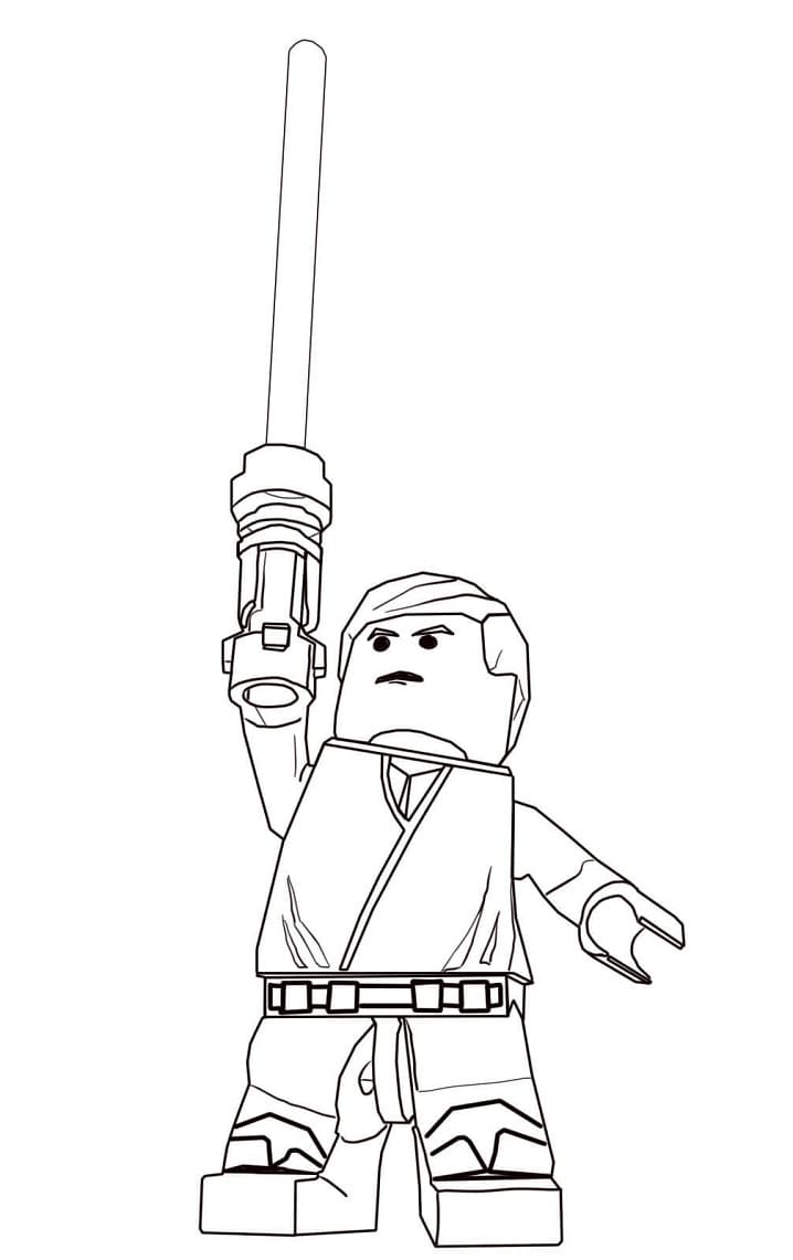 Coloriage Lego Star Wars Luke Skywalker