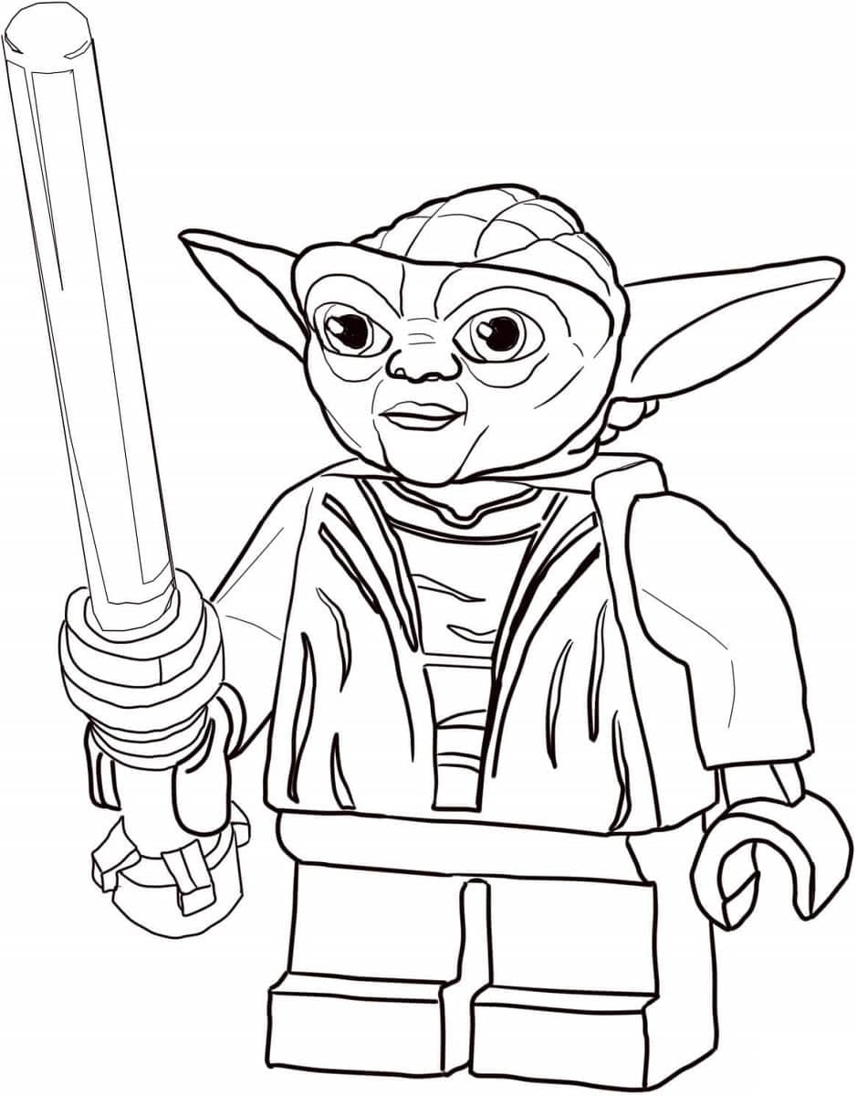 Coloriage Lego Star Wars Yoda